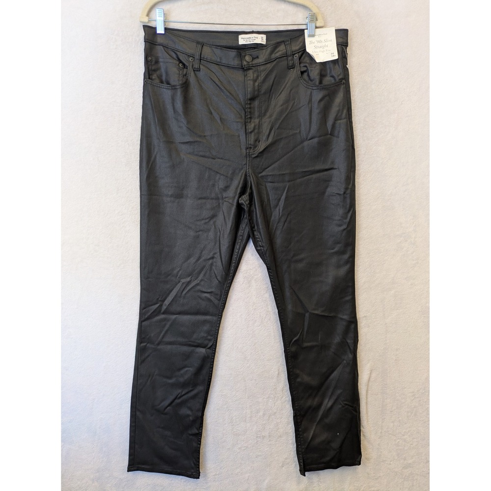 Abercrombie & Fitch Size 18R The 90s Slim Straight Ultra High Rise Coated Jeans
